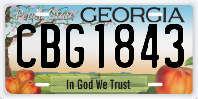 GA license plate CBG1843
