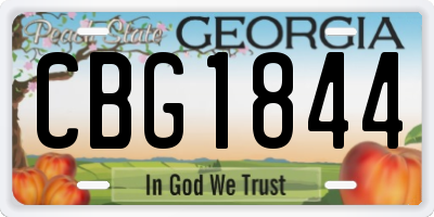 GA license plate CBG1844