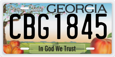 GA license plate CBG1845