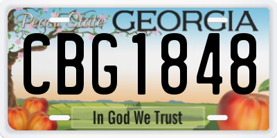 GA license plate CBG1848