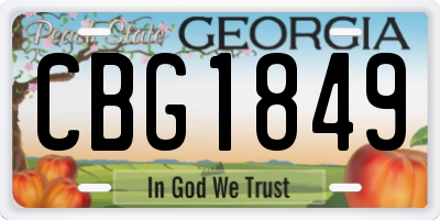 GA license plate CBG1849