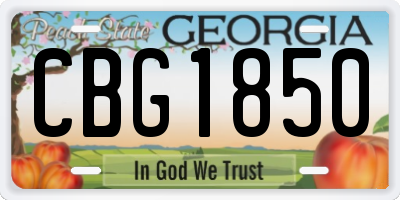 GA license plate CBG1850