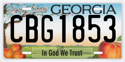 GA license plate CBG1853