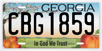 GA license plate CBG1859