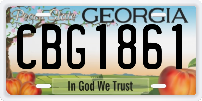 GA license plate CBG1861