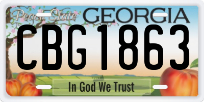 GA license plate CBG1863