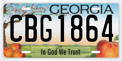 GA license plate CBG1864