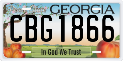 GA license plate CBG1866