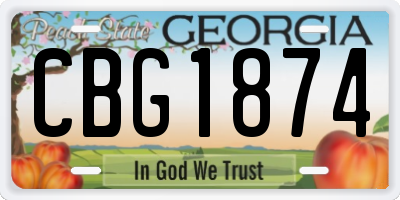 GA license plate CBG1874