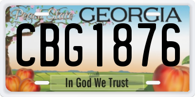 GA license plate CBG1876