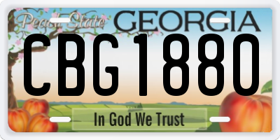 GA license plate CBG1880