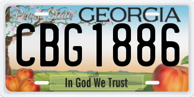 GA license plate CBG1886