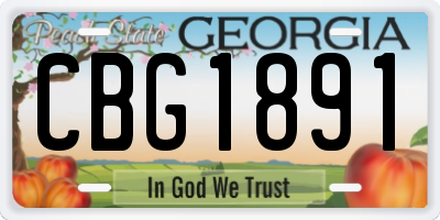 GA license plate CBG1891