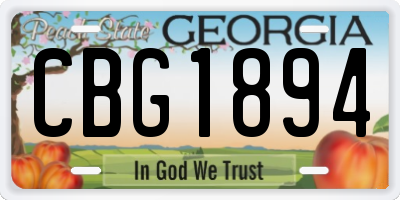 GA license plate CBG1894