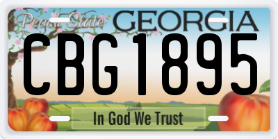 GA license plate CBG1895