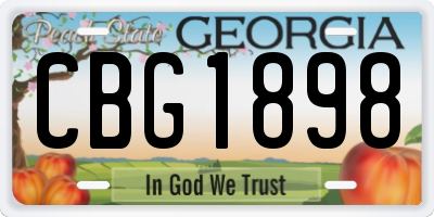 GA license plate CBG1898