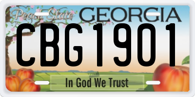 GA license plate CBG1901