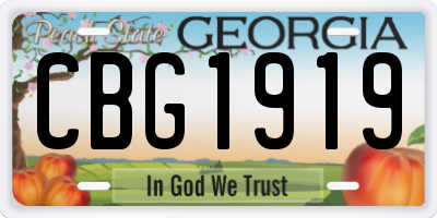 GA license plate CBG1919