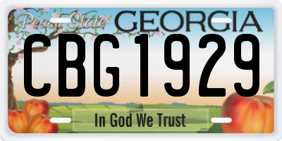 GA license plate CBG1929