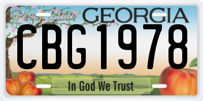 GA license plate CBG1978