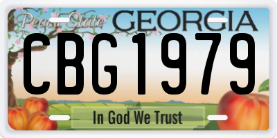 GA license plate CBG1979
