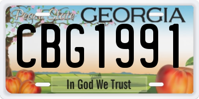 GA license plate CBG1991