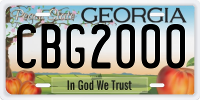 GA license plate CBG2000