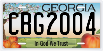 GA license plate CBG2004
