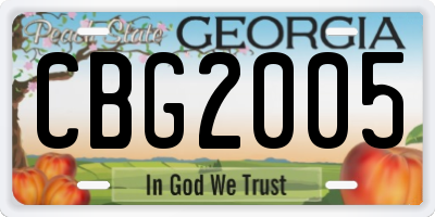 GA license plate CBG2005