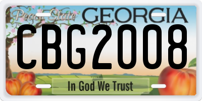 GA license plate CBG2008