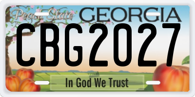 GA license plate CBG2027