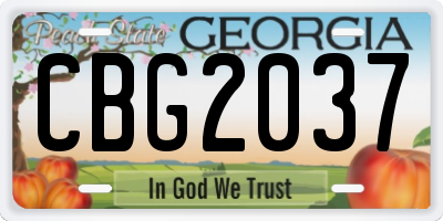 GA license plate CBG2037