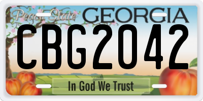 GA license plate CBG2042