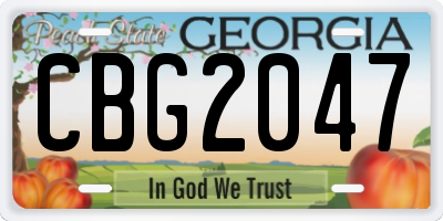 GA license plate CBG2047
