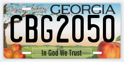 GA license plate CBG2050