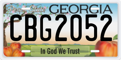 GA license plate CBG2052