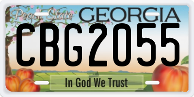 GA license plate CBG2055