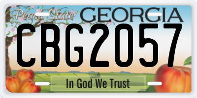 GA license plate CBG2057