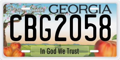 GA license plate CBG2058