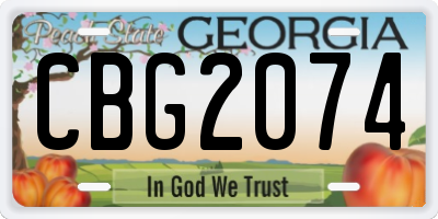 GA license plate CBG2074