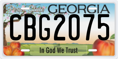 GA license plate CBG2075