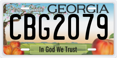 GA license plate CBG2079