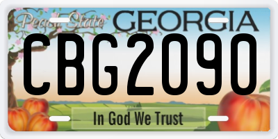 GA license plate CBG2090