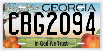 GA license plate CBG2094