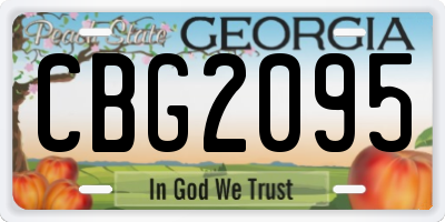 GA license plate CBG2095