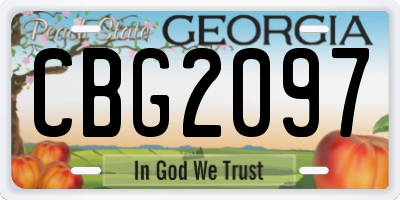 GA license plate CBG2097