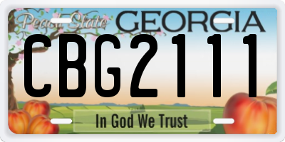 GA license plate CBG2111