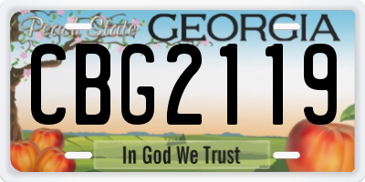 GA license plate CBG2119
