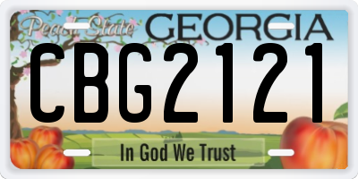 GA license plate CBG2121