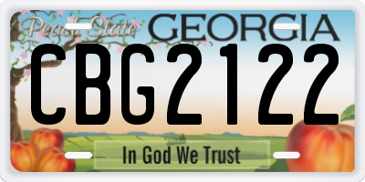 GA license plate CBG2122